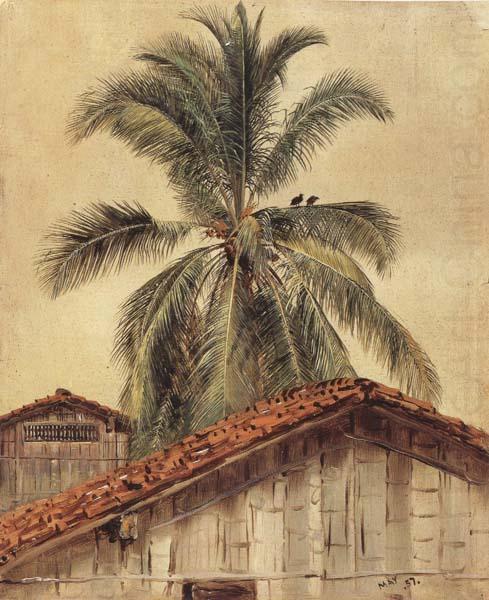 Palm Tres and Housetops,Ecuador, Frederic E.Church